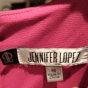 Jennifer Lopez Red Caped- Bottom Dress With Bows At Waistline Size 10